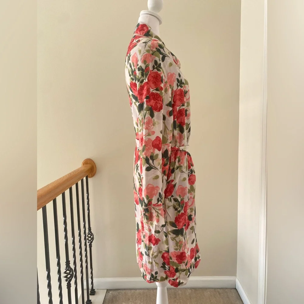 🥀 Tahari Sleepware Floral Roses Robe, XS - Picture 5 of 14